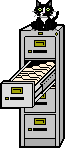 Cat in file cabinet graphic